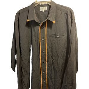 Fontelli By Supreme VTG Men’s XL Black Long Sleeve Rayon Polyester Blend Shirt